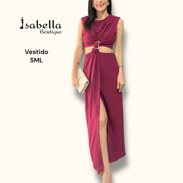 Vestido midi vino