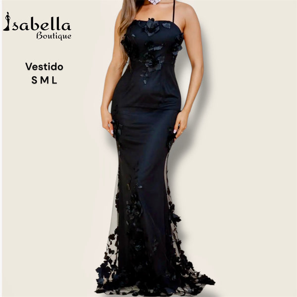 Vestido largo negro Ana