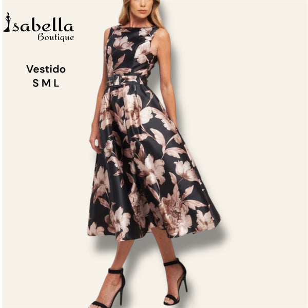 Vestido midi Flores