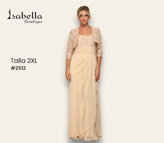 Vestido largo colo champagne 2XL