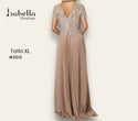 Vestido largo champagne con tablones XL