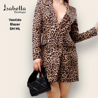 Vestido tipo blazer print