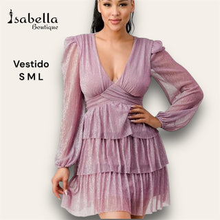 Vestido olanes color mauve