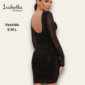 Vestido negro con detalles plata