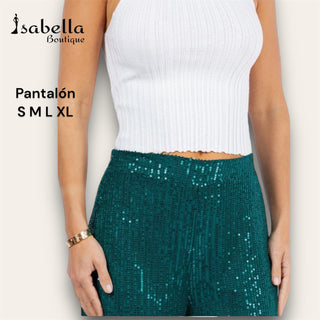 Pantalón lentejuela verde