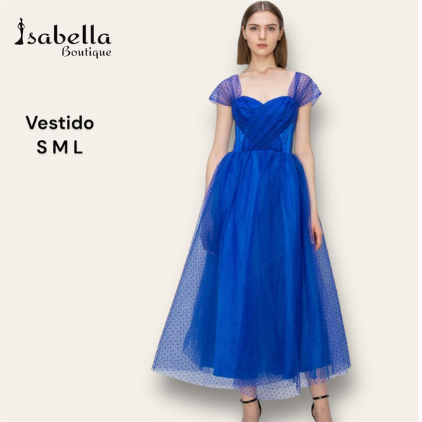 Vestido azul tull