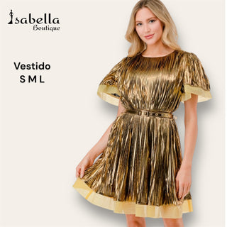 Vestido dorado metálico