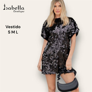 Vestido lentejuela dorada