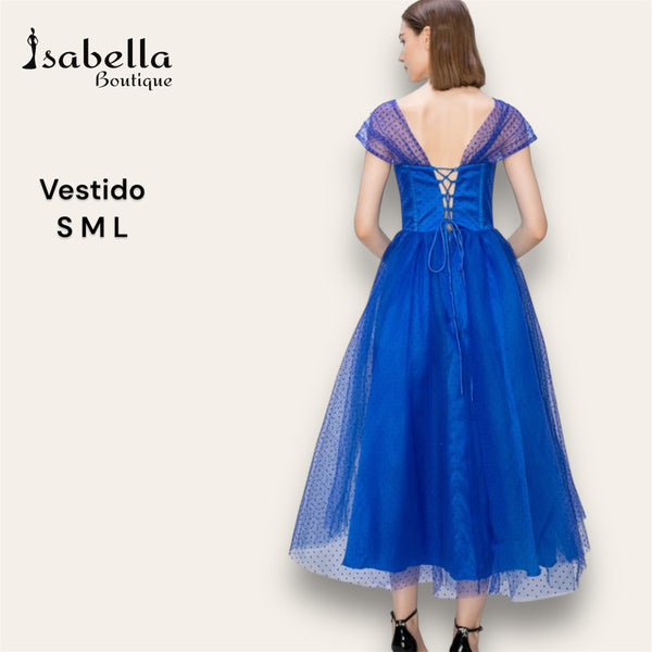 Vestido azul tull