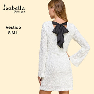 Vestido lentejuela blanca