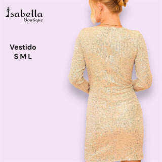 Vestido lentejuela plata