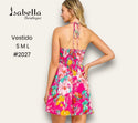 Vestido corto magenta flores