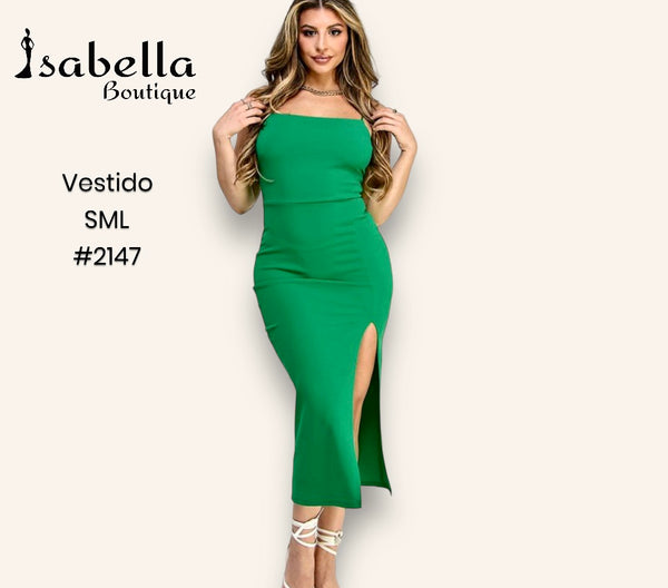 Vestido midi verde