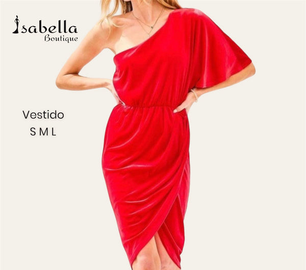 Vestido rojo un hombro