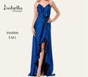 Vestido maxi asimétrico azul