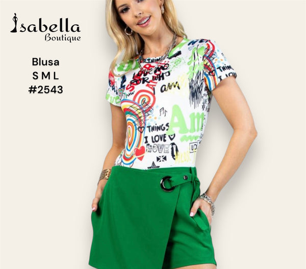 Blusa estampada letras