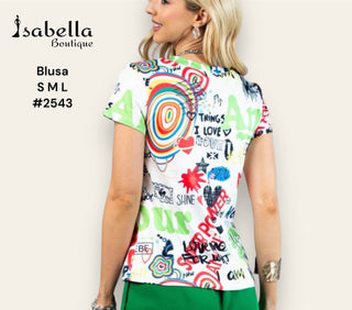 Blusa estampada letras