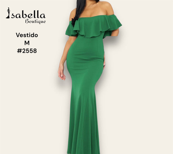 Vestido largo verde sirena