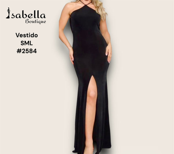 Vestido largo negro strech