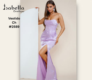 Vestido largo lila