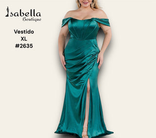 Vestido XL verde corset