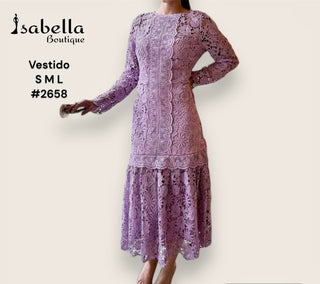 Vestido lila crochet