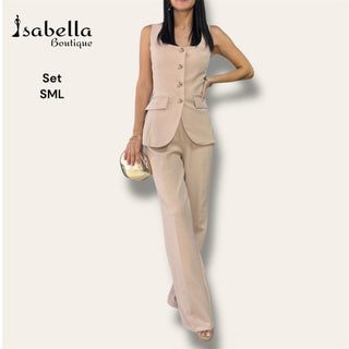 Set Beige botones