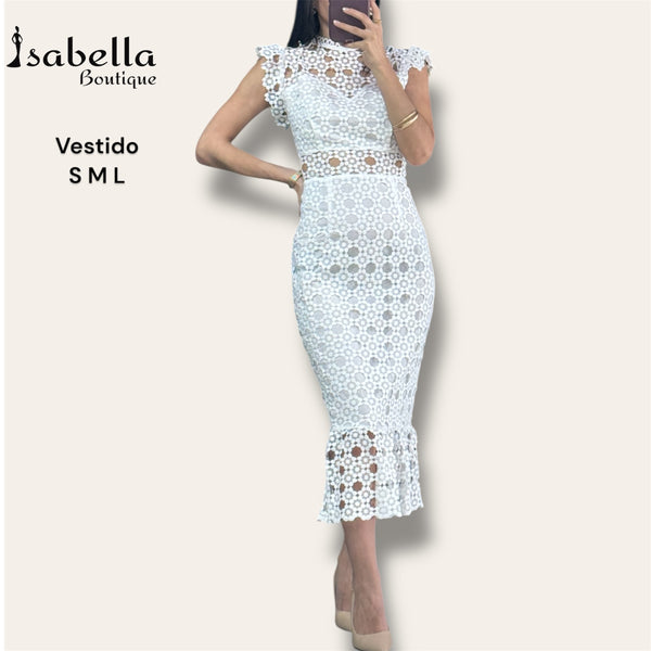 Vestido midi blanco