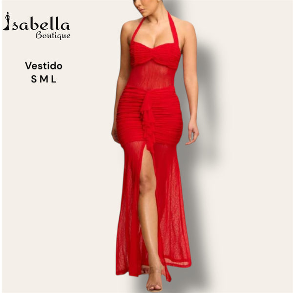 Vestido maxi rojo