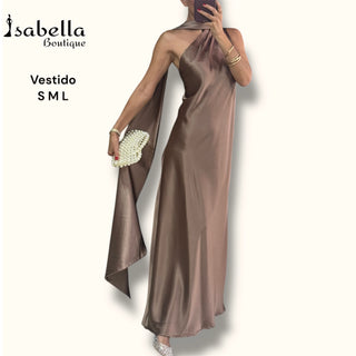 Vestido satin mocha
