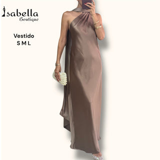 Vestido satin mocha