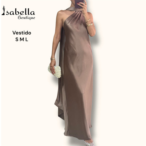 Vestido satin mocha