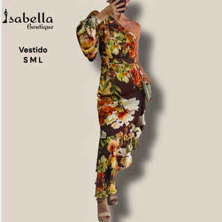 Vestido Floral mocha