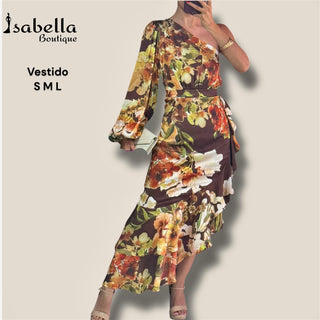 Vestido Floral mocha