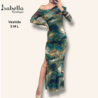Vestido mesh verde