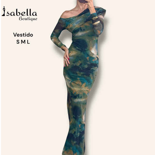 Vestido mesh verde