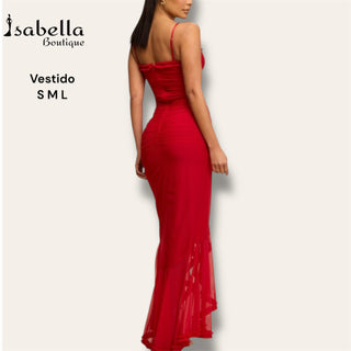 Vestido Rojo Drapeado