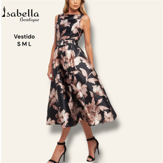 Vestido midi Flores