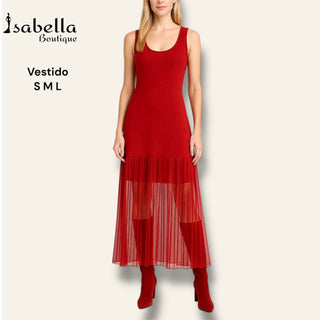 Vestido rojo transparencia