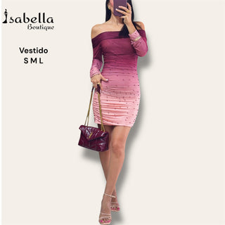 Vestido degradado vino