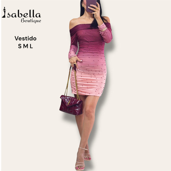 Vestido degradado vino