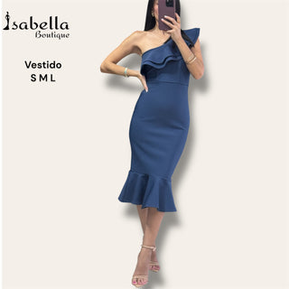 Vestido midi azul
