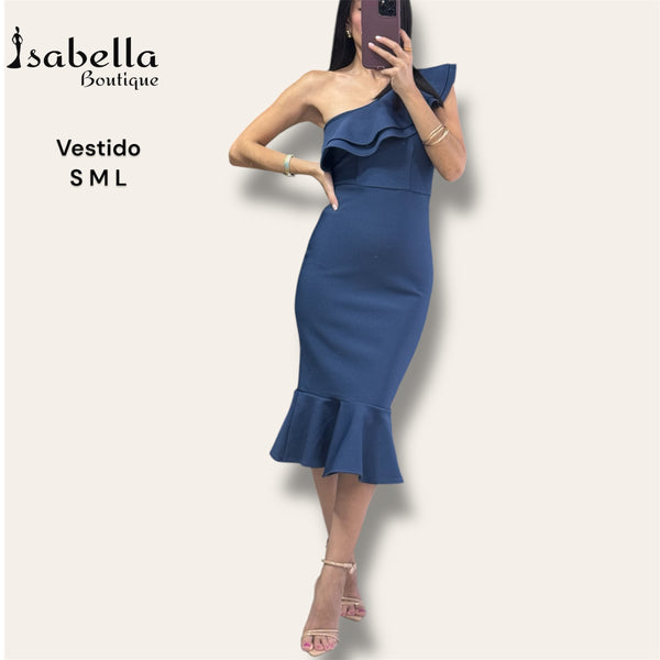 Vestido midi azul