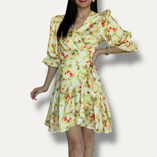 Vestido flores envolvente