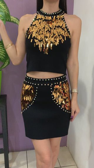 Set negro con dorado