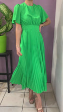 Vestido midi verde tablones