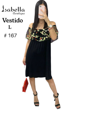 Vestido corto encaje flores