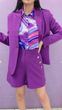 Set blazer y short morado