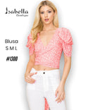 Blusa corta flores coral