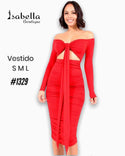 Vestido midi rojo cut out